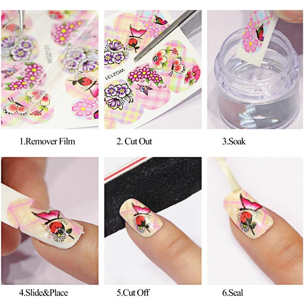 Women's Floral Nail Stickers for Accent Nails and False Nails