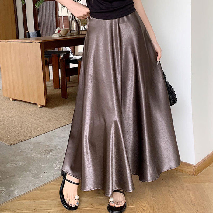 Rok Dy Traped Satin Asetat Untuk gaya kasual serbaguna