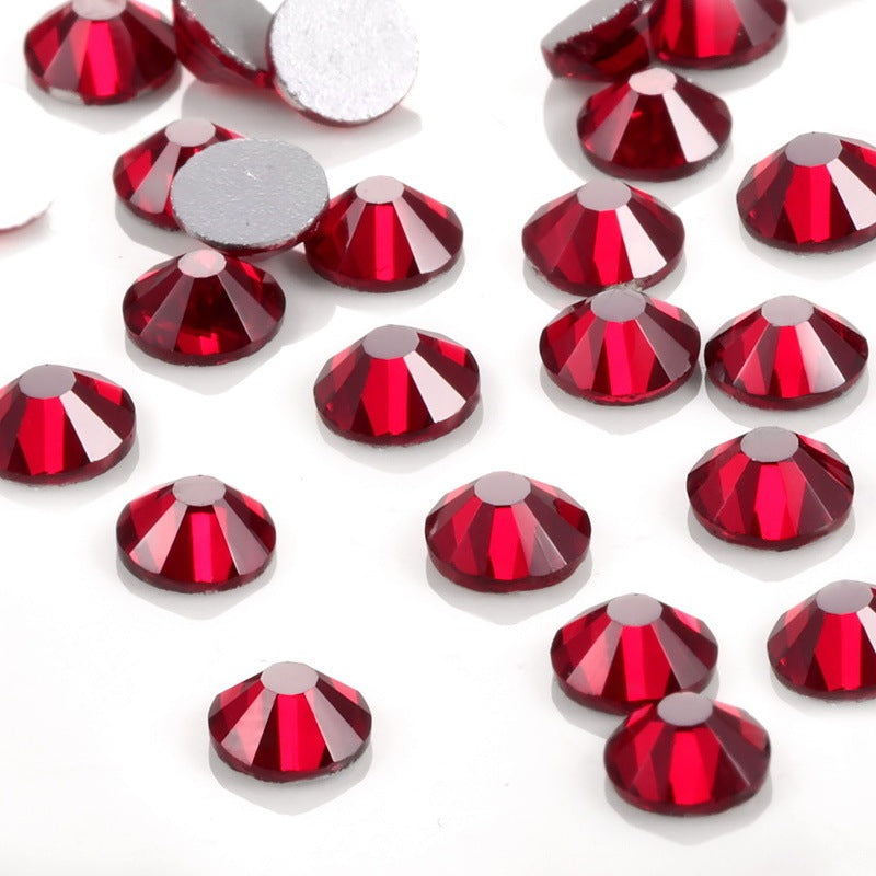 Colorful Rhinestone Jewel Nail Adornment in Multiple Colors-Dark red-Theone Apparel