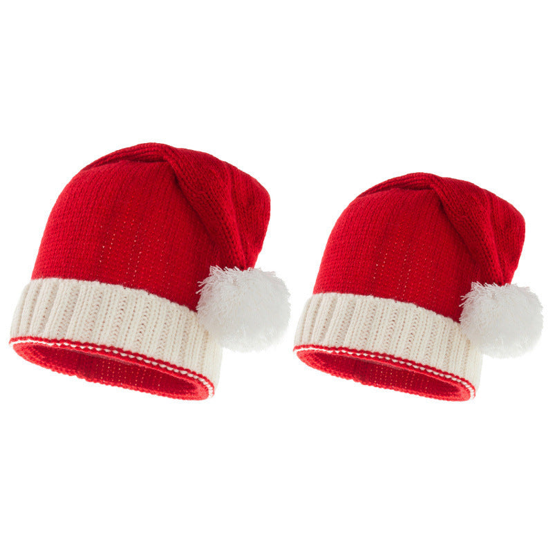 Crochet Style Lightweight Santa Claus Hat with Puffball-Theone Apparel