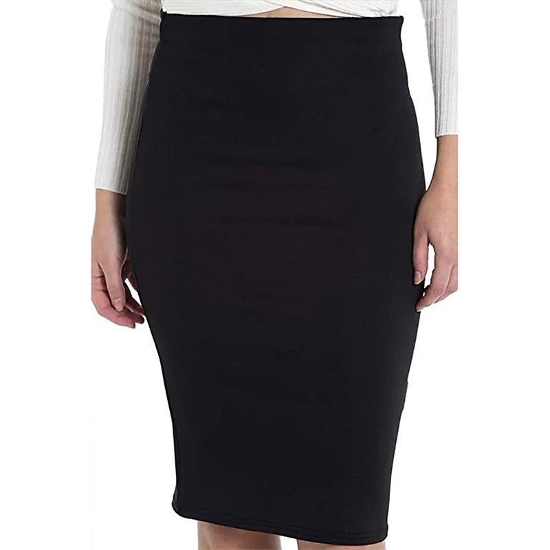 Rok A-Line Pinggang Tinggi Ganda untuk Gaya Profesional