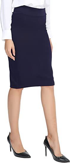 Rok A-Line Pinggang Tinggi Ganda untuk Gaya Profesional