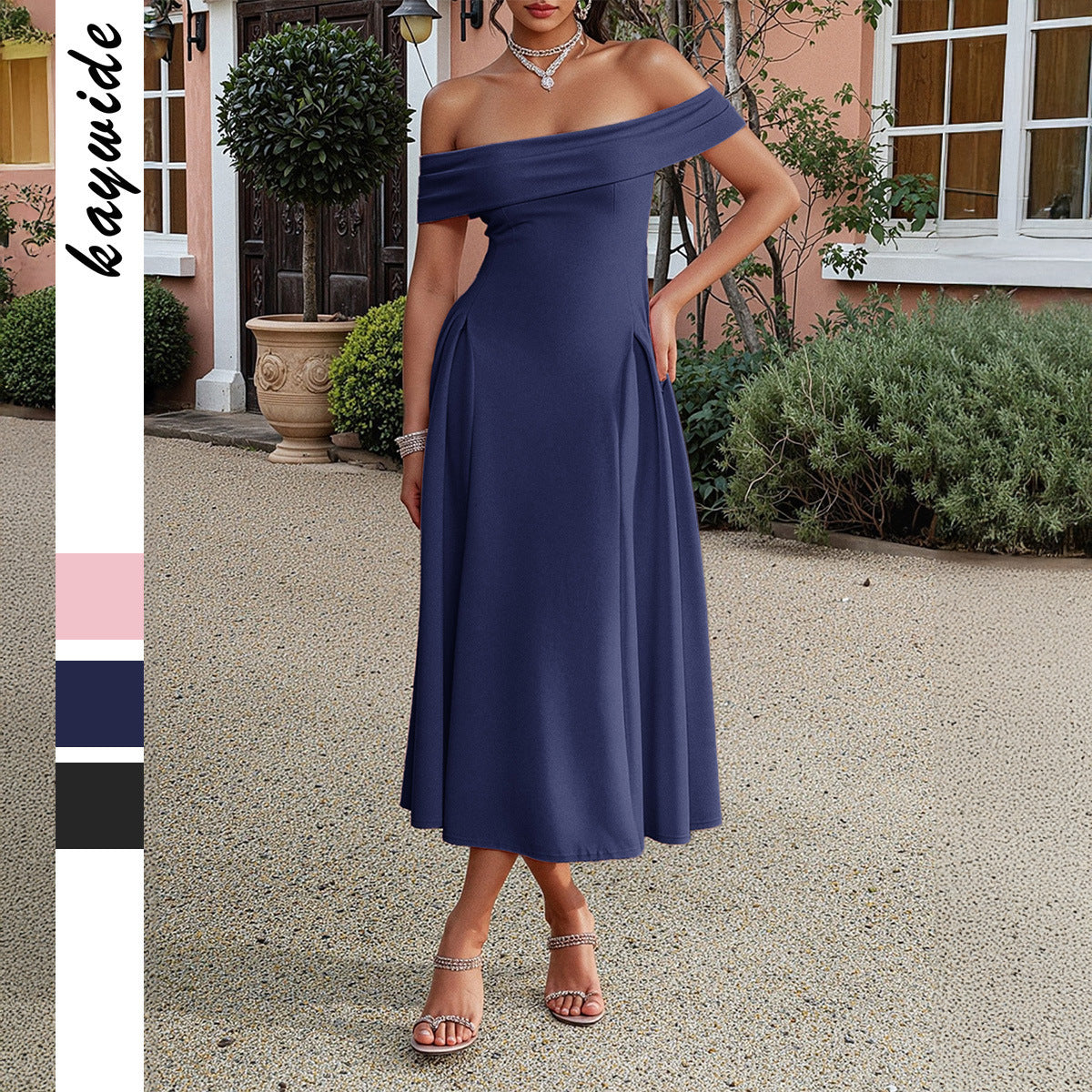 Robe supérieure élégante en tube à épaules déroutantes avec silhouette chic
