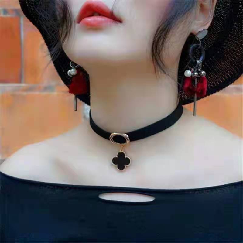 Elegant Black & Gold Choker Necklace