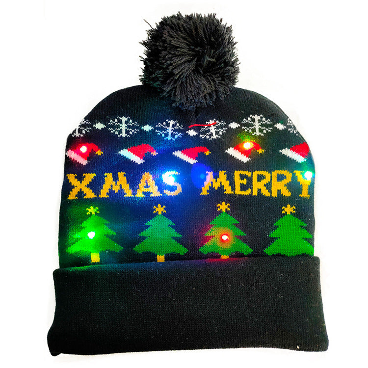Festive Winter Christmas Toboggan Hat with Puffball-Theone Apparel