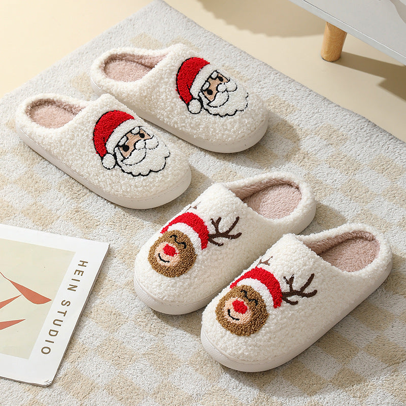 Fleece Lined Soft Slip On Closed Toe House Shoes for Christmas-Theone Apparel