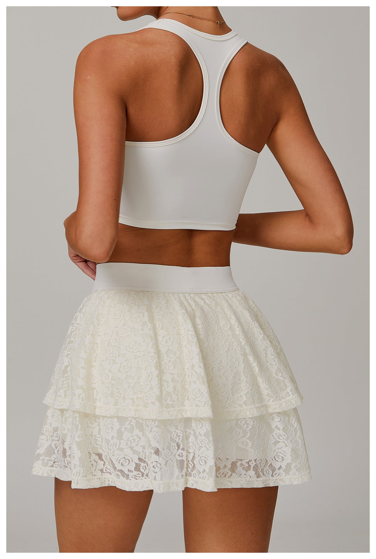 Mesh Lace Yoga Skirt For Breathable Active Comfort-Theone Apparel