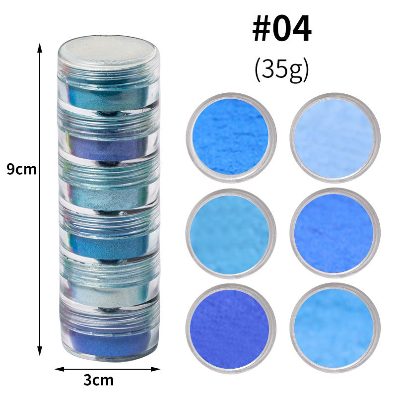 Multicolored Dye Powder for Nail Extensions in 6 Colors-Theone Apparel