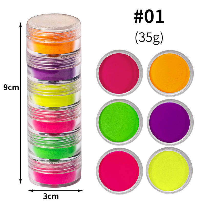 Multicolored Dye Powder for Nail Extensions in 6 Colors-Style 1-Theone Apparel