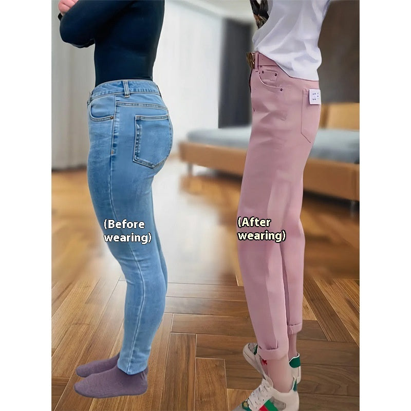 Plus-Size Loose Harem Jeans in Solid Color for Versatile Looks-Theone Apparel