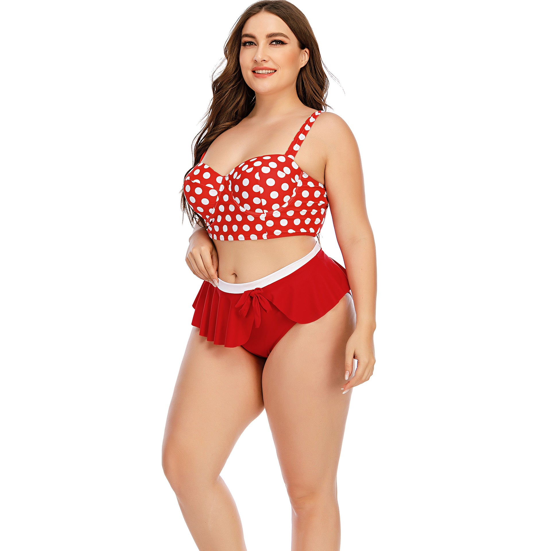 Plus-Size Push-Up Wave Bikini Set for Flattering Curves-Theone Apparel