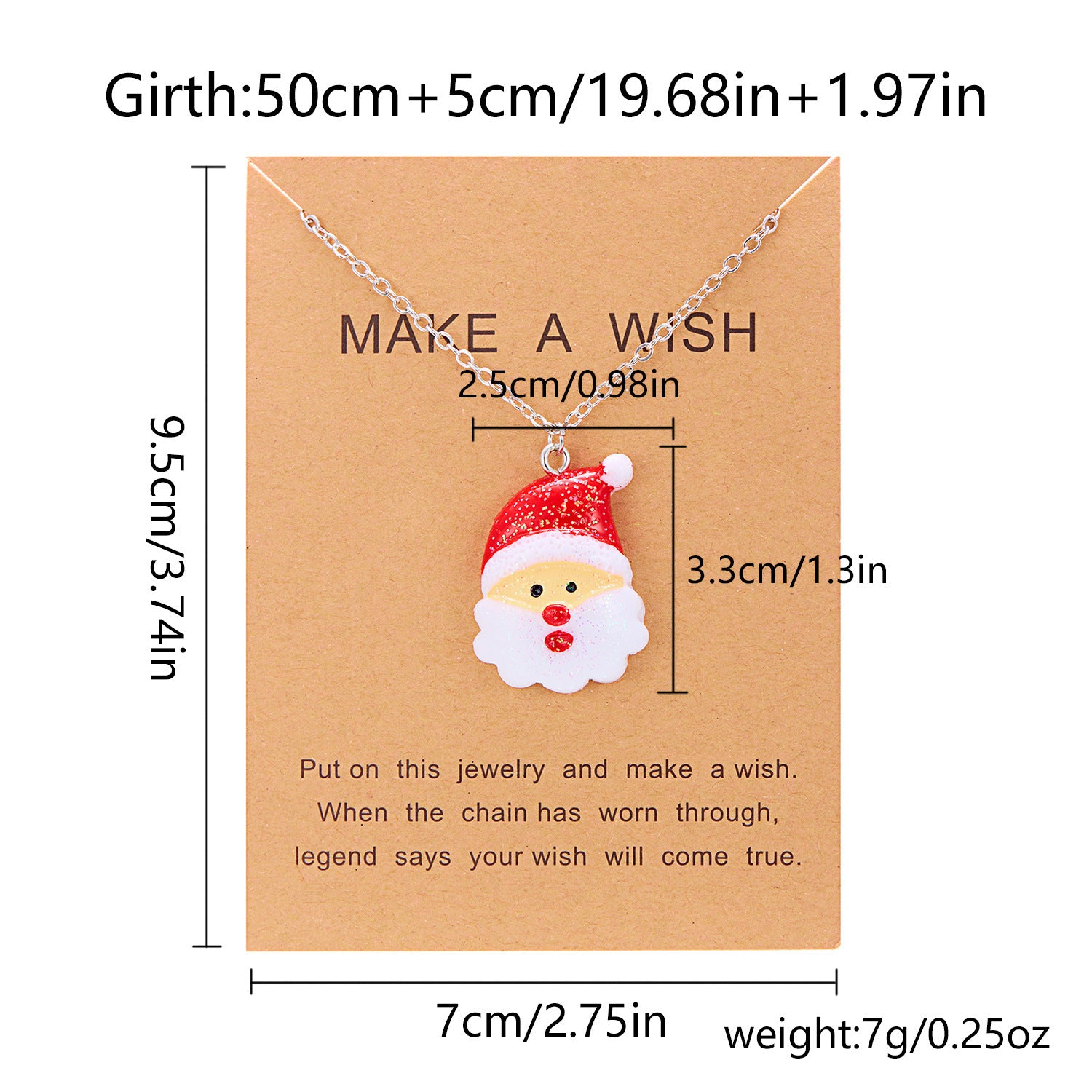 Silver-Tone Christmas Resin Glitter-Accent Chain Pendant Necklace in Assorted Styles-Style 1-Theone Apparel
