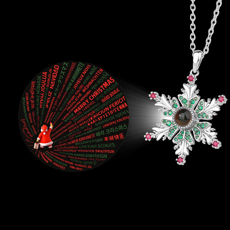 Silver-Tone Rhinestone-Accent Snowflake Women's Chain Pendant Necklace in Assorted Styles-Style 1-Theone Apparel