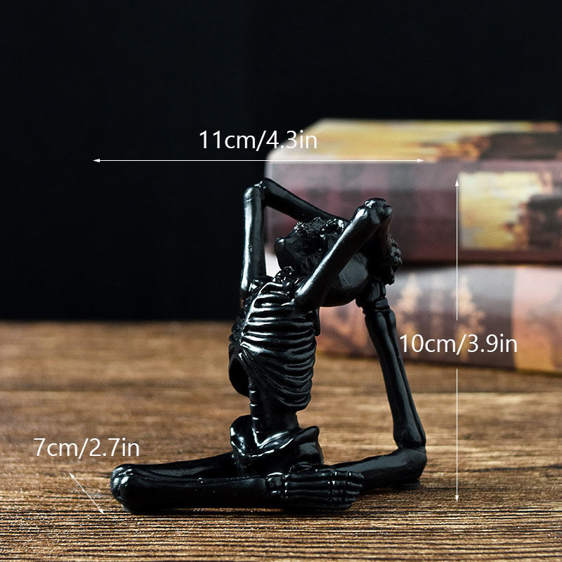 Skeleton in Yoga Poses Halloween Decorations with Non-Slip Base