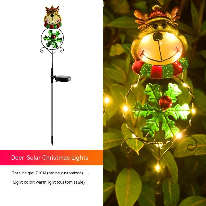 Solar Powered LED Christmas Yard Decoration Posts in Various Styles-Elk-Theone Apparel