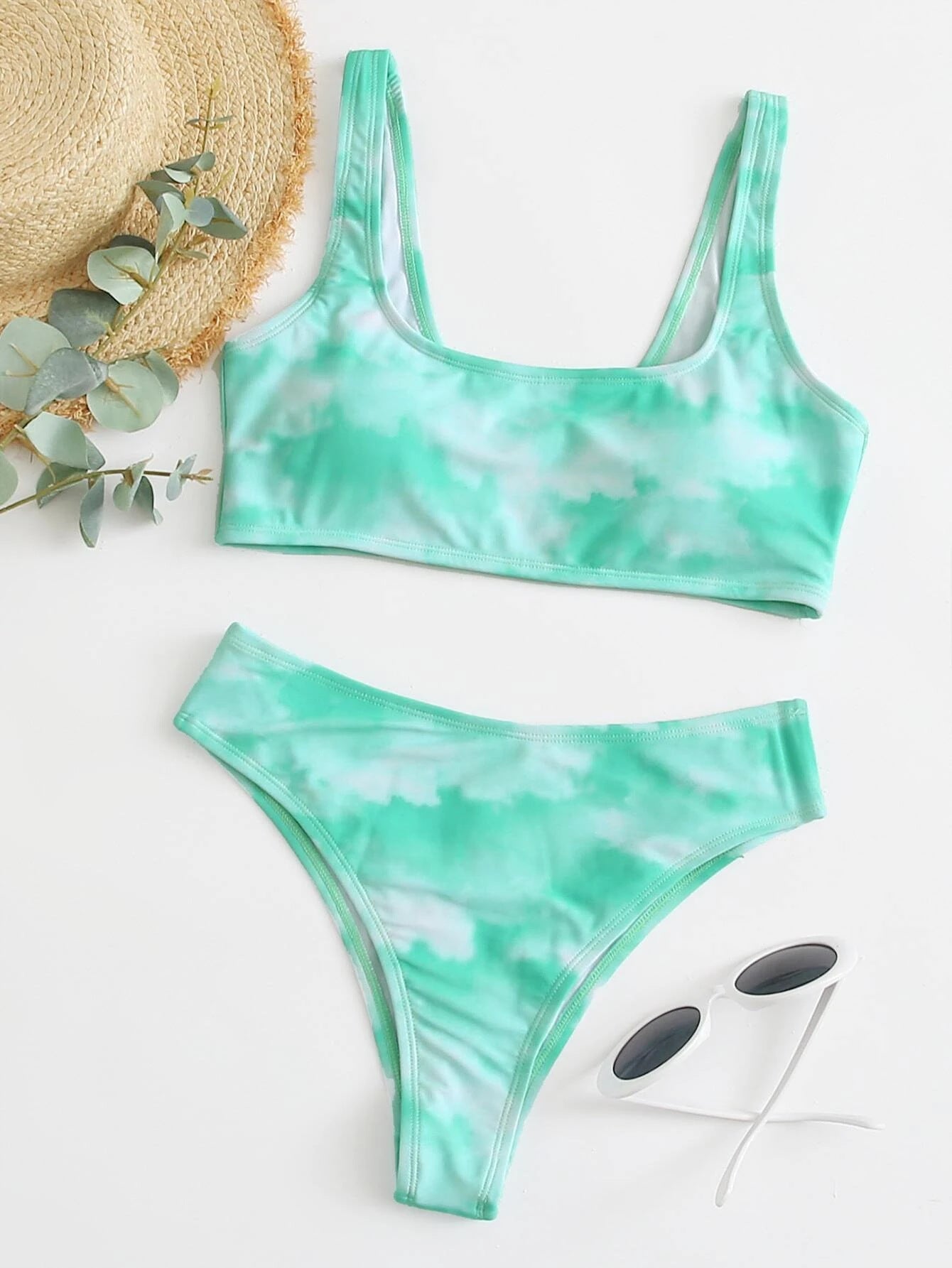 Tie-Dye Vest Split Bikini for Vibrant Beach Fun-Theone Apparel