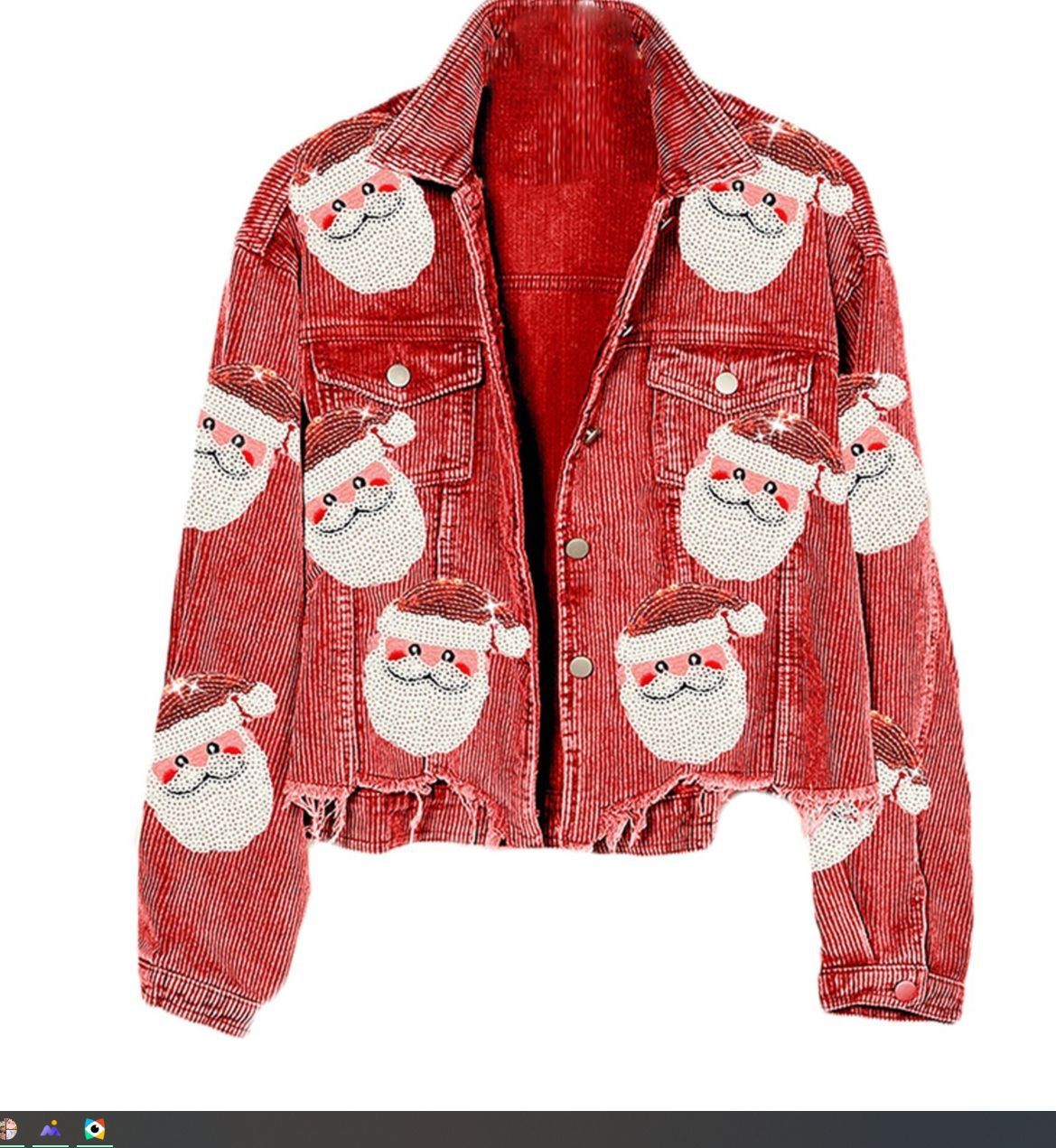 Women's Corduroy Christmas Themed Button Up Shirt in Various Colors-Theone Apparel
