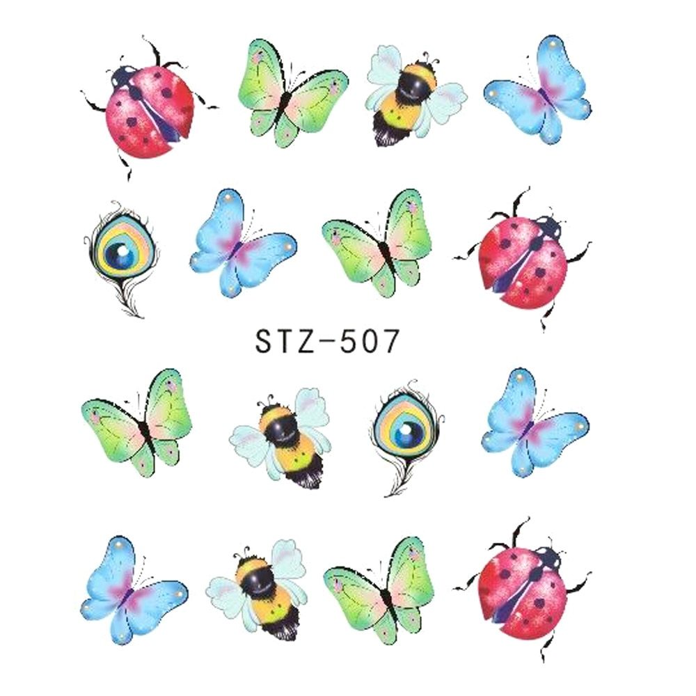 Women's Floral Nail Stickers for Accent Nails and False Nails-STZ 507-Theone Apparel