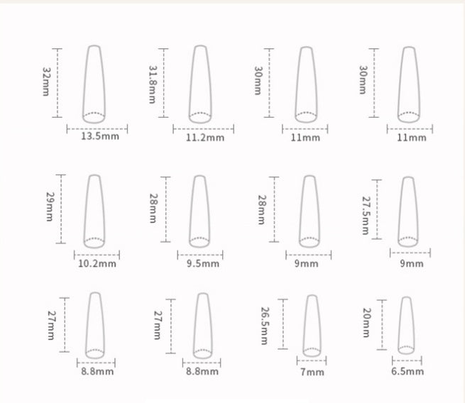 Women's Long Coffin Shape Fake Nails with Floral and Jewel Adornments-Theone Apparel