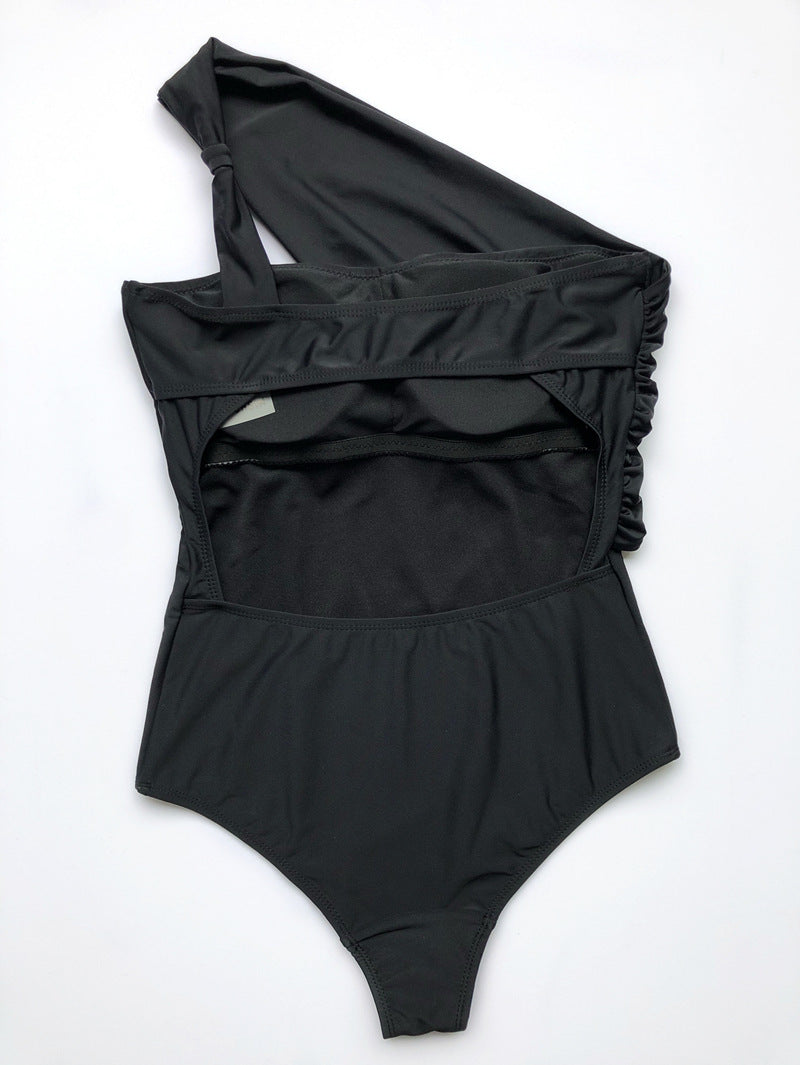 Women's One Piece Cold Shoulder Swimsuit with Sash-Theone Apparel