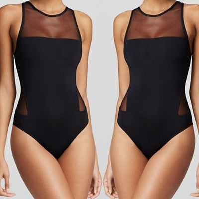 Women's One Piece Floral Print Swimsuit with Low Neck-Theone Apparel