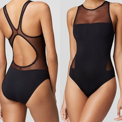 Women's One Piece Floral Print Swimsuit with Low Neck-Theone Apparel