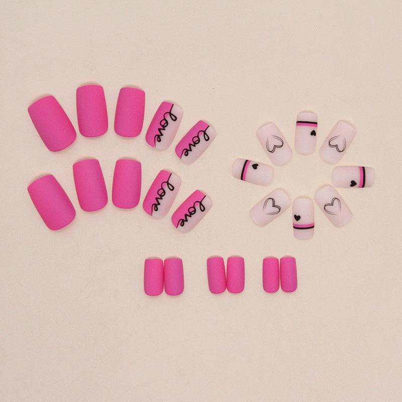 Women's Romantic Valentine's Day Pink and Nude Nail Set-Theone Apparel