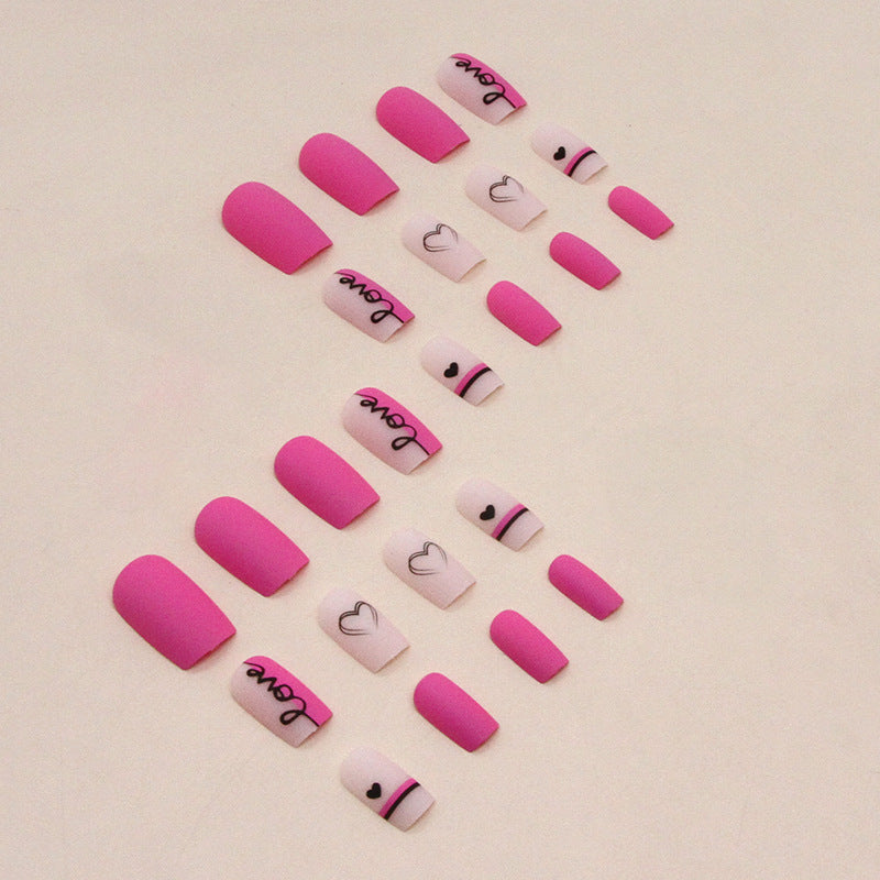 Women's Romantic Valentine's Day Pink and Nude Nail Set-Theone Apparel