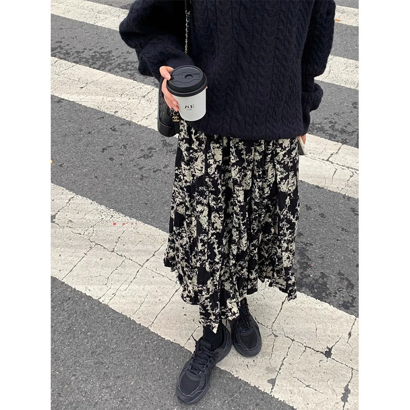 Gonna tinta a cravatta in stile occidentale per look casual dimagranti