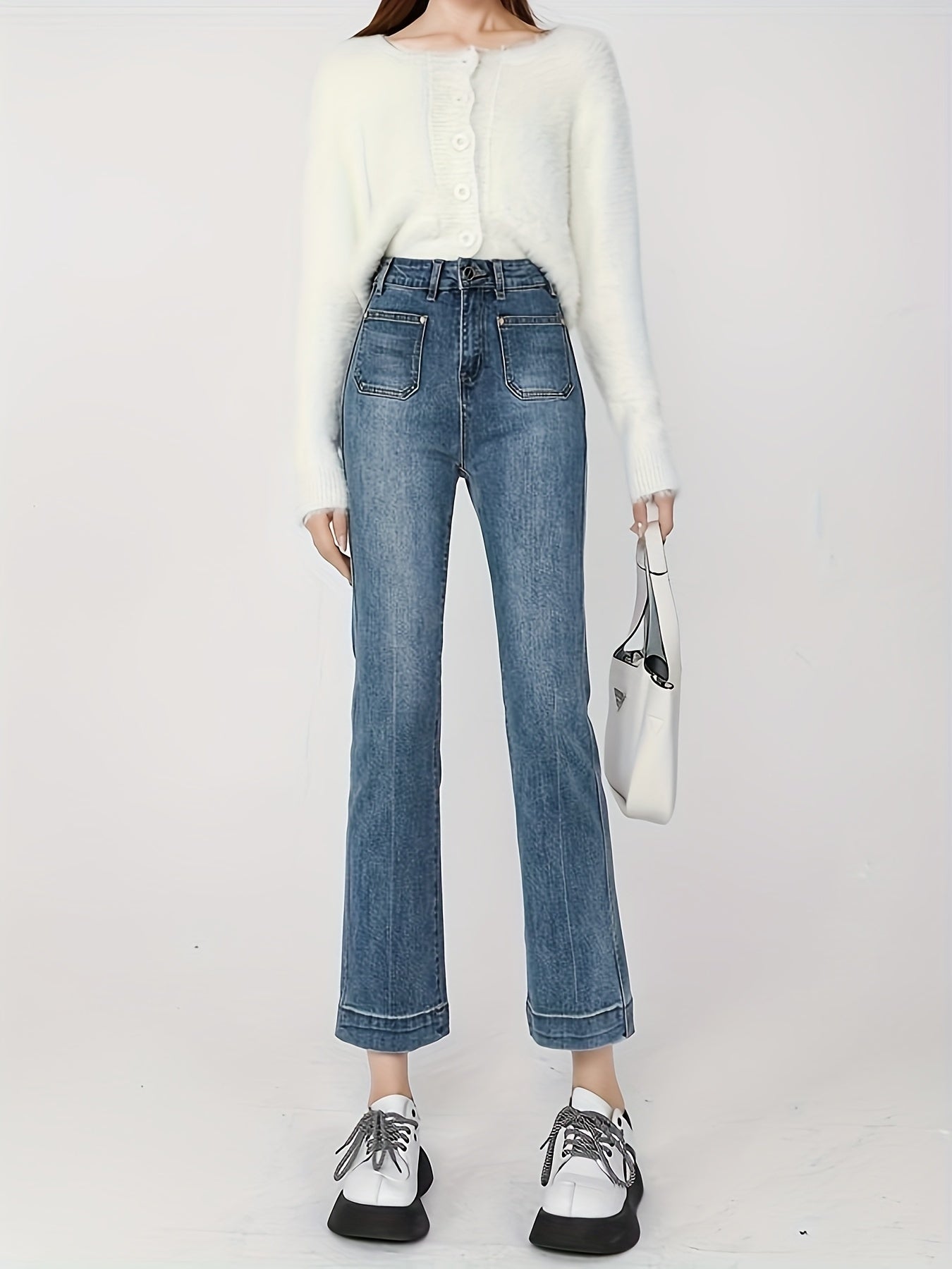 Petite Nine-Point Flared Cigarette Pants with Slim Fit