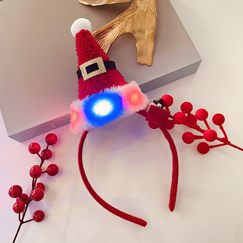 Christmas Tree Headband Hat with LED String Lights