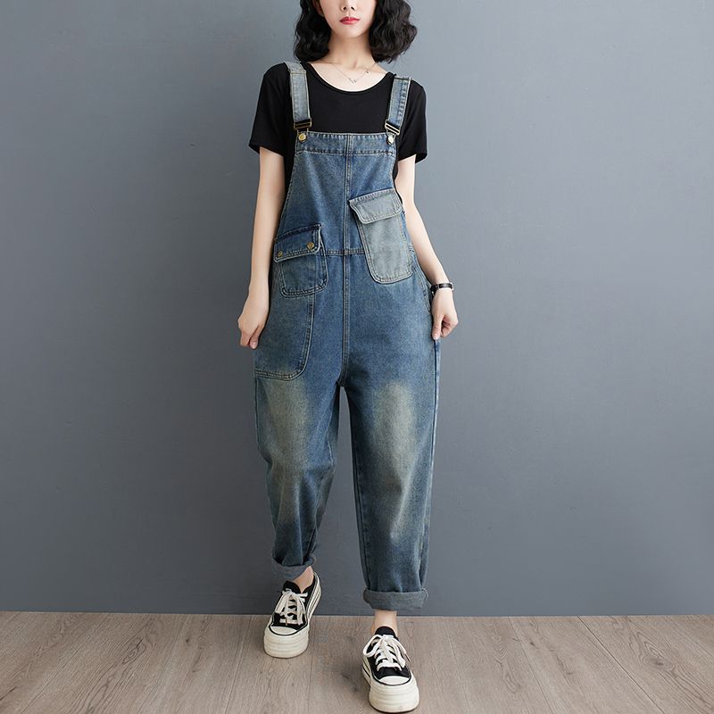 Women's Casual Plus-size Versatile Loose Denim Overalls