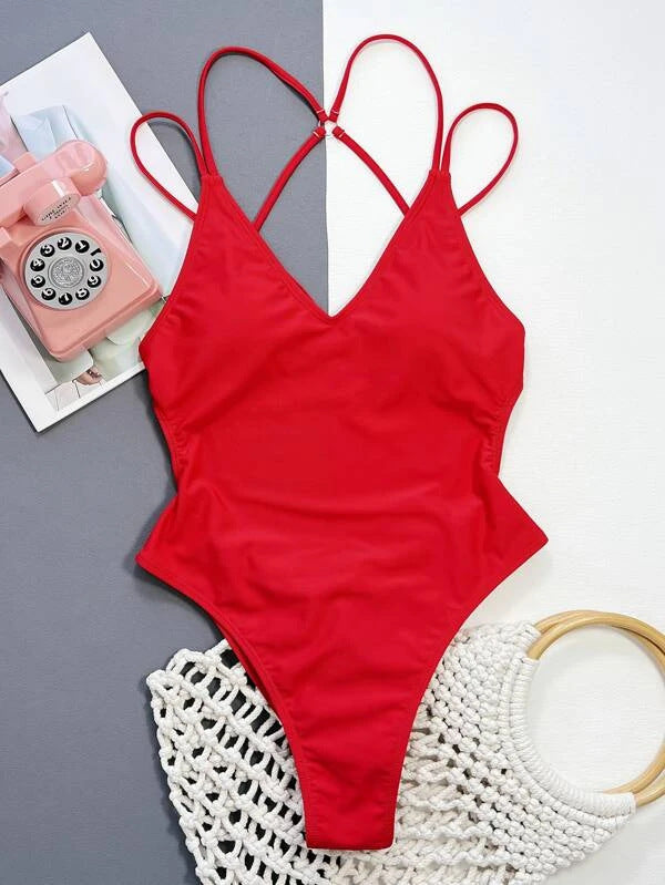 Baju Renang Bikini One-Piece Back-Back untuk Banding Pantai yang CHIC