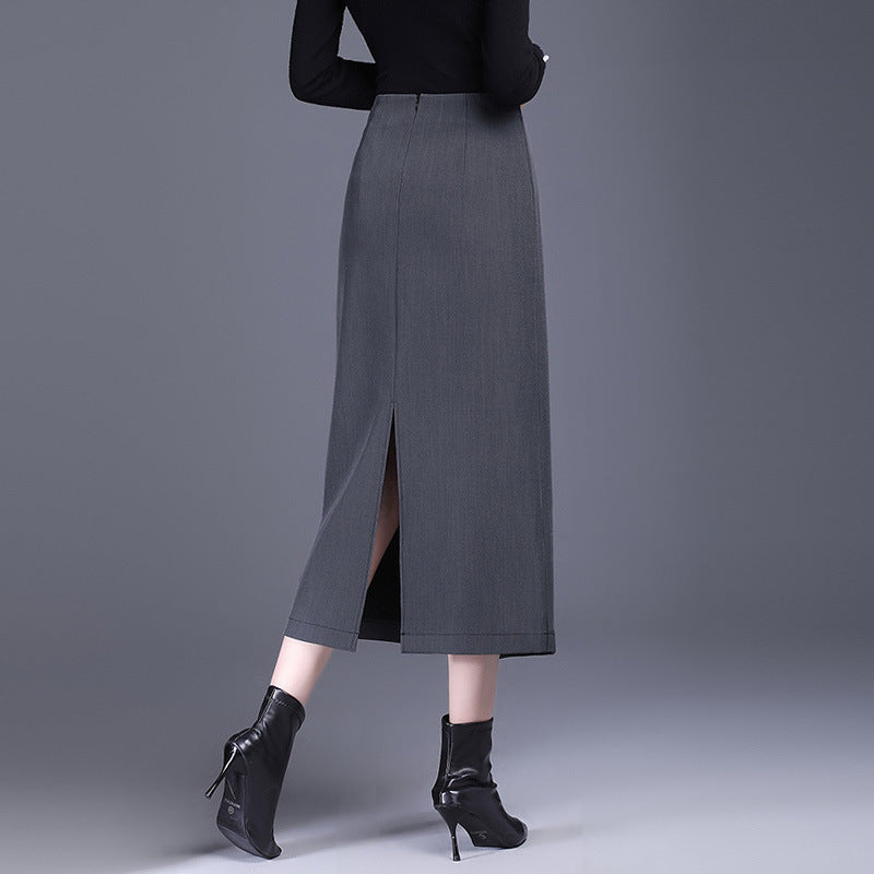 Irregular Straight Sheath Skirt With Draped Split Design