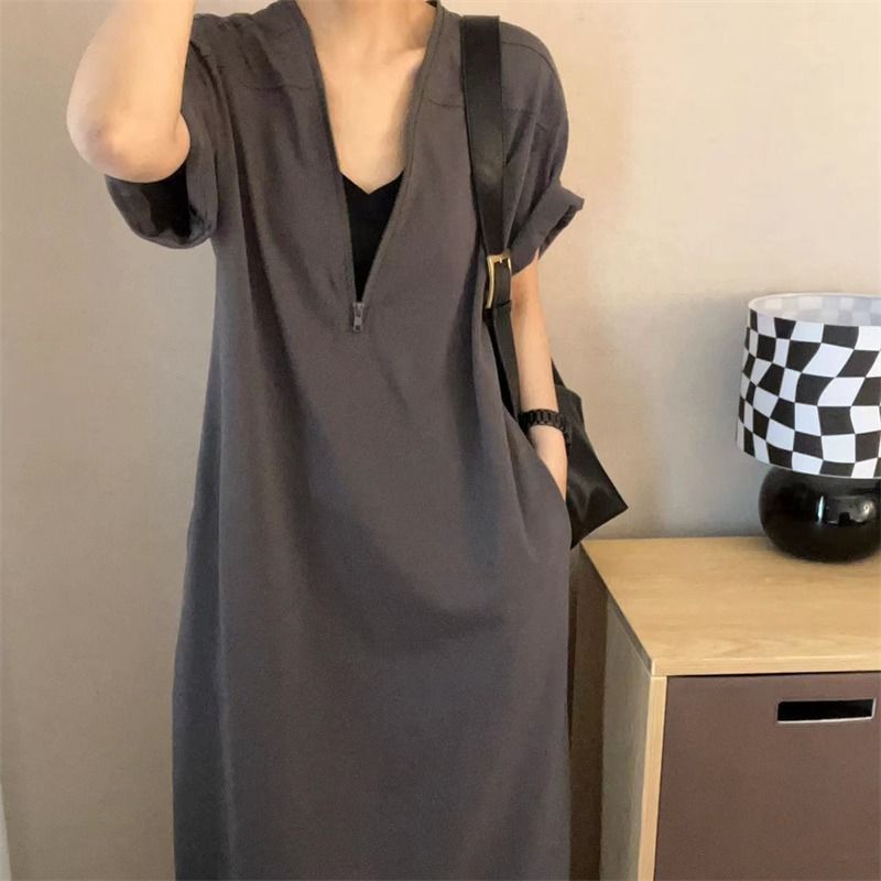 ジッパー閉鎖のあるプレミアムレトロなヘップバーンスタイルのドレス