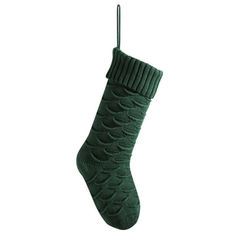 Christmas Stockings with Traditional Knit Style and Ribbed Cuff