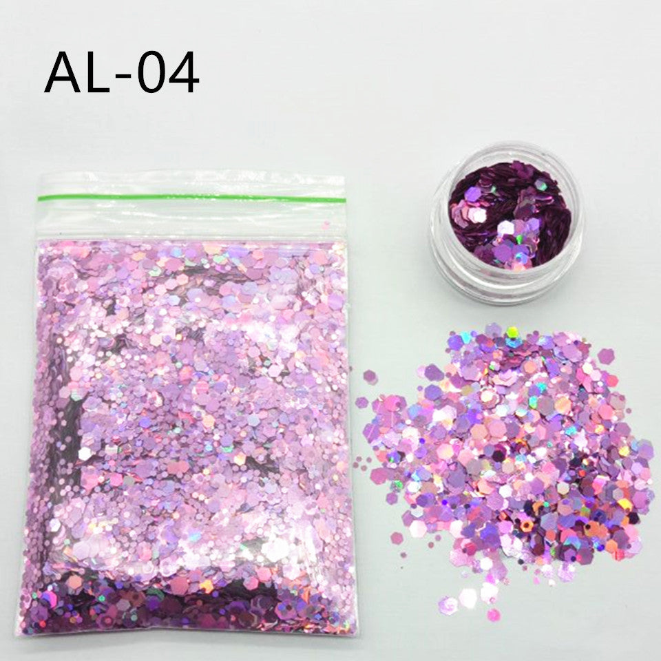 Glittery pailletten nagelpoeder voor nail art en decoratie