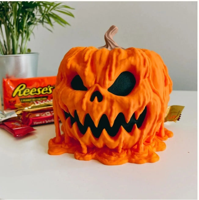 Melting Halloween Jack-O-Lantern Candy Bucket for Trick or Treat