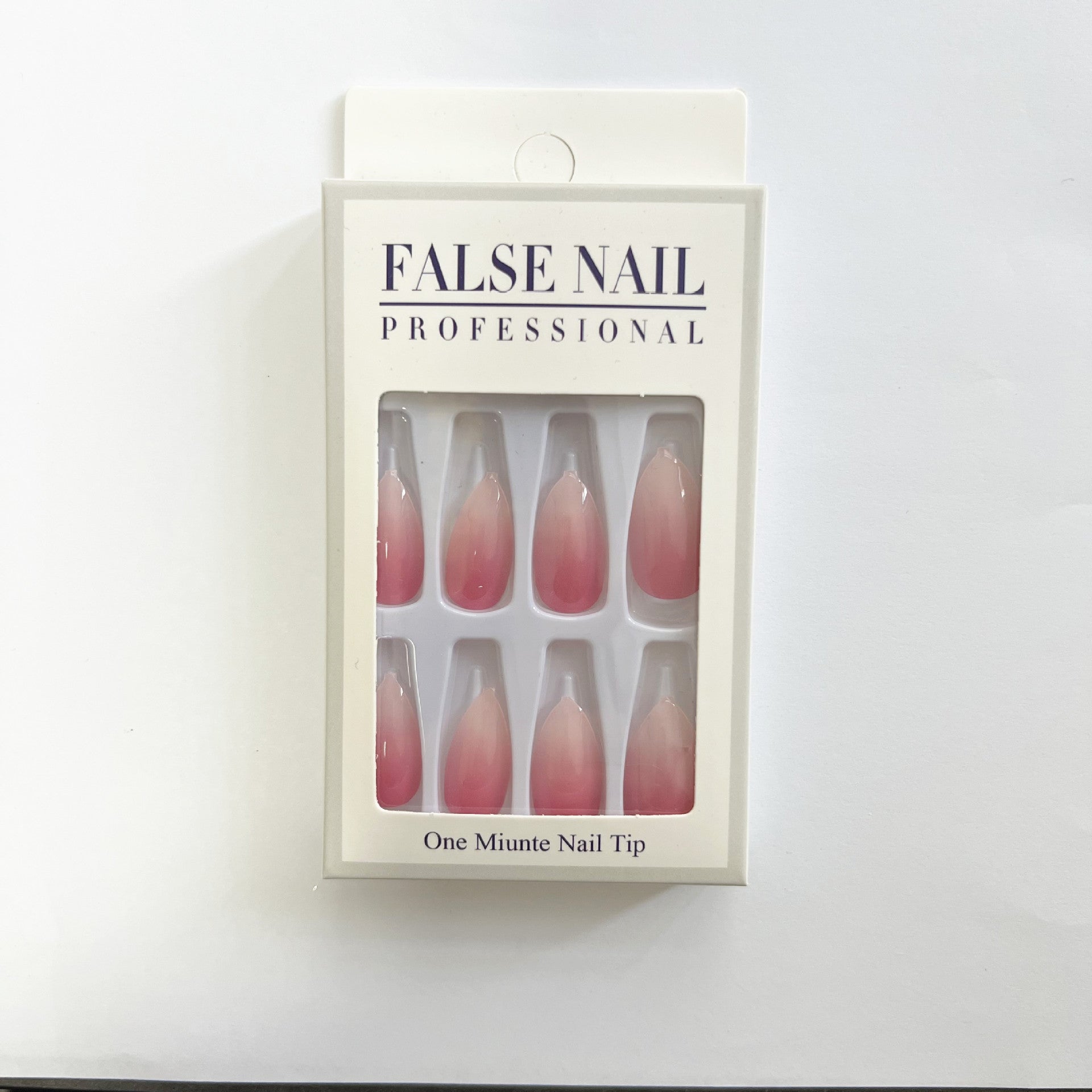 Women's Log Natural Almond Shaped French Nail Set in Nude