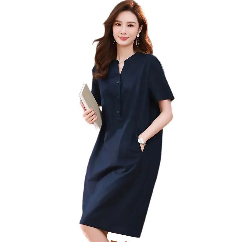 Oversized Mid-Length Summer Dress with Belly Coverage