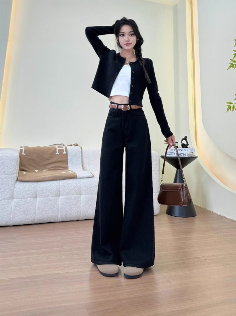 Retro High Taille Wide-Leg jeans voor alledaagse stijl