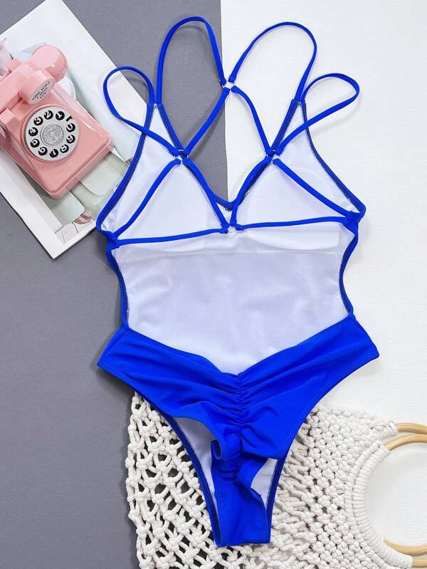 Baju Renang Bikini One-Piece Back-Back untuk Banding Pantai yang CHIC