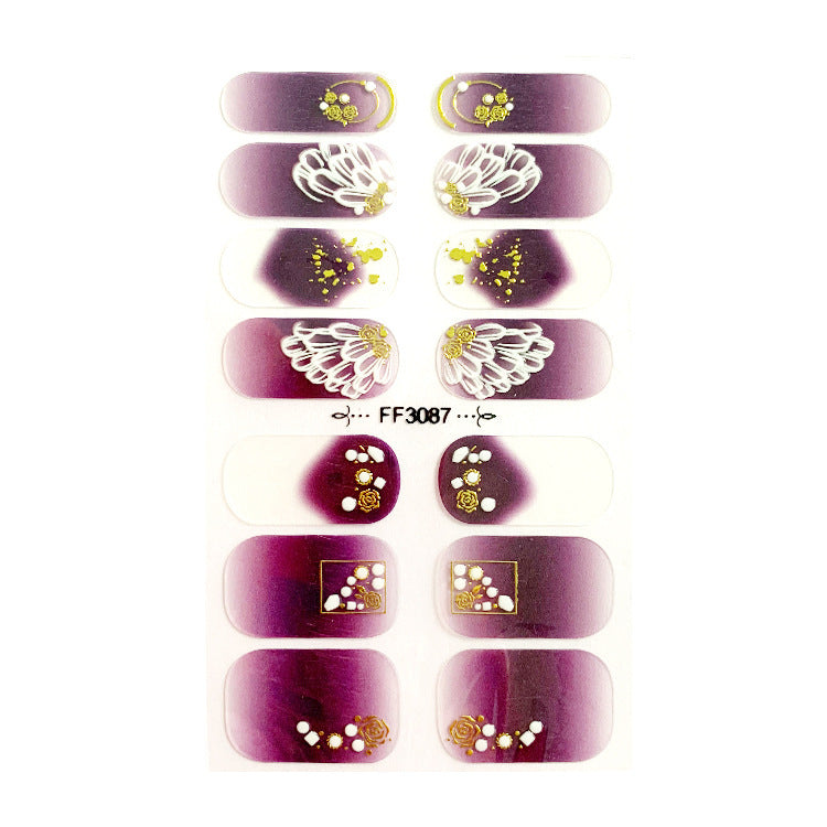 Women's Gemstone Inspired Almond Shaped Nails Stickers in Multiple Colors