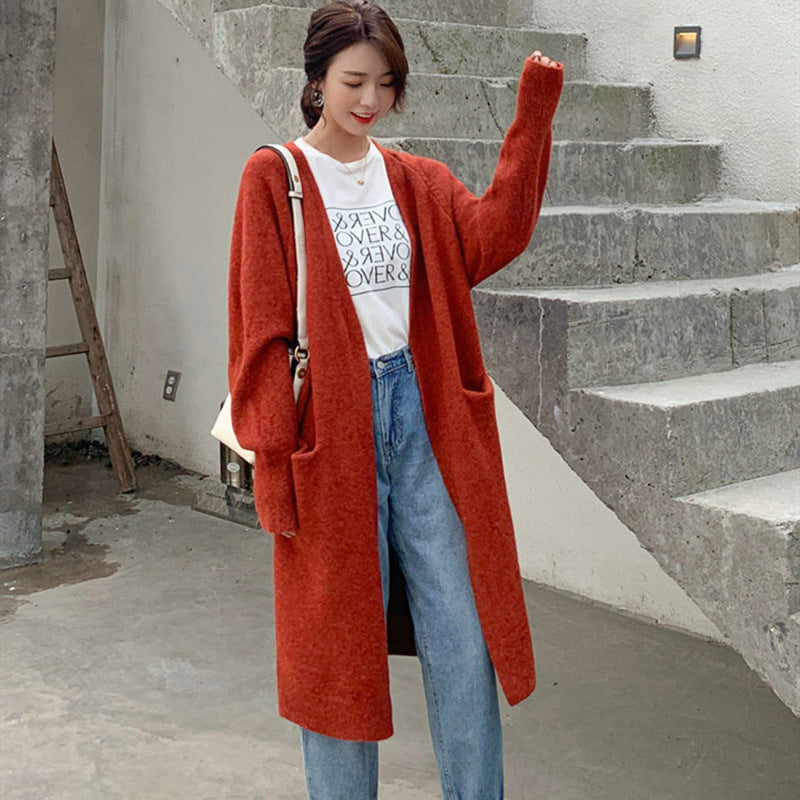 Versatile Long And Loose Thick Knit Cardigan Coat