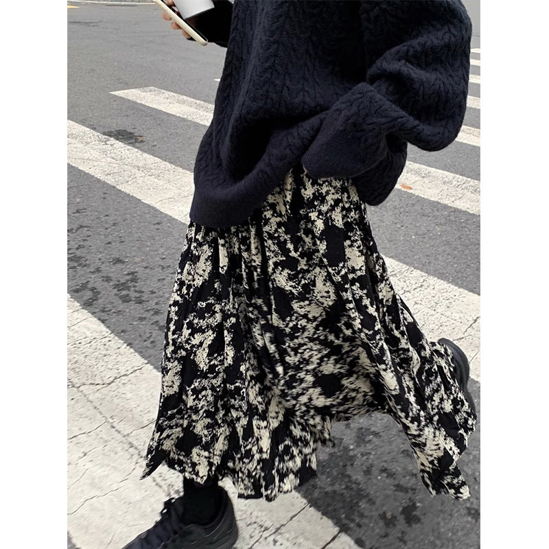 Gonna tinta a cravatta in stile occidentale per look casual dimagranti