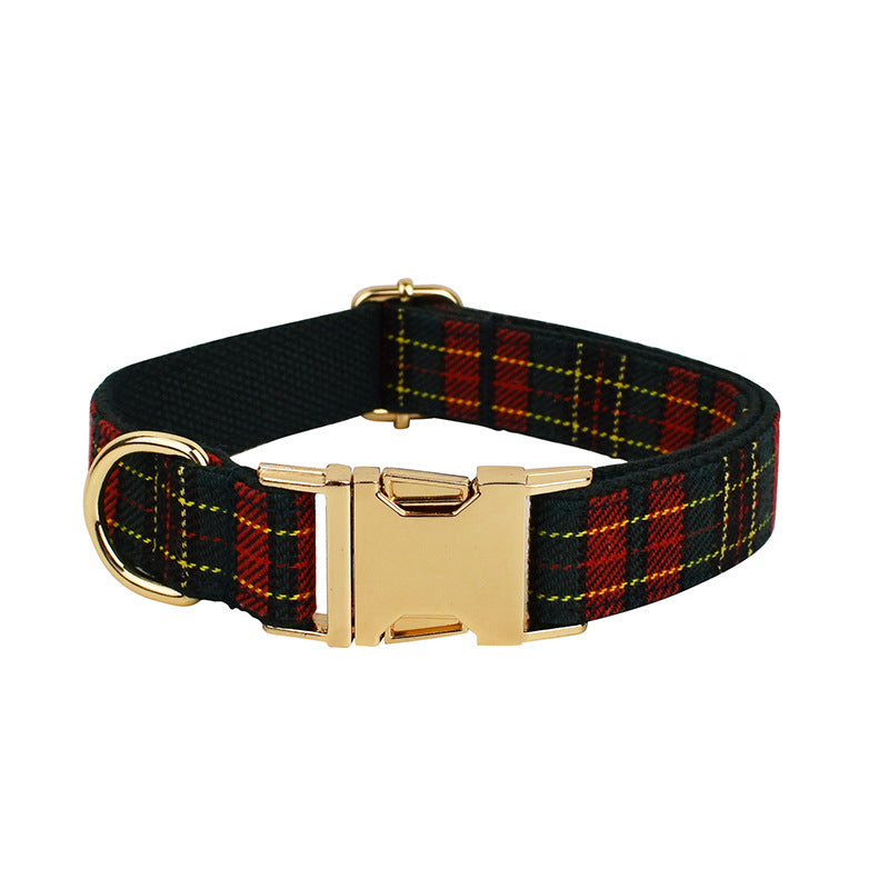 Tartan Plaid Christmas Holiday Bow Dog Leash Collar Harness