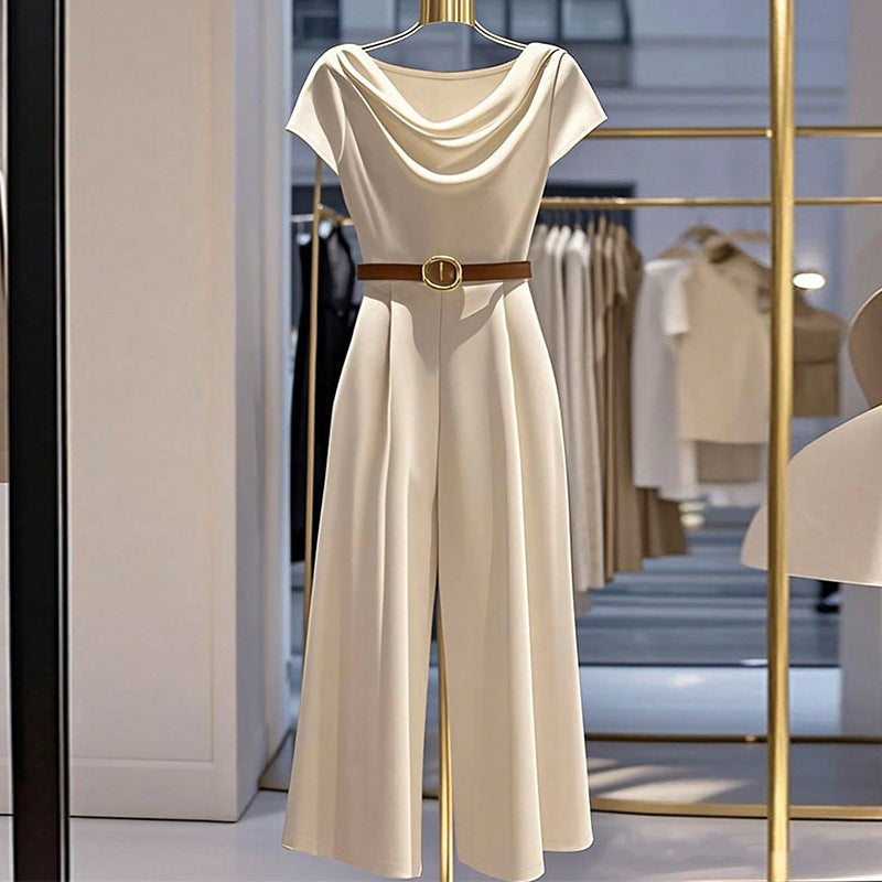 European And American Elegant Style Satin Jumpsuit