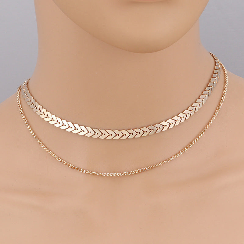 Leaf Inspired Double Strand Choker