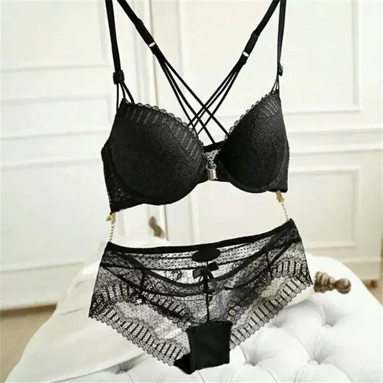 Triple Strap Lace Bra and Panty Set