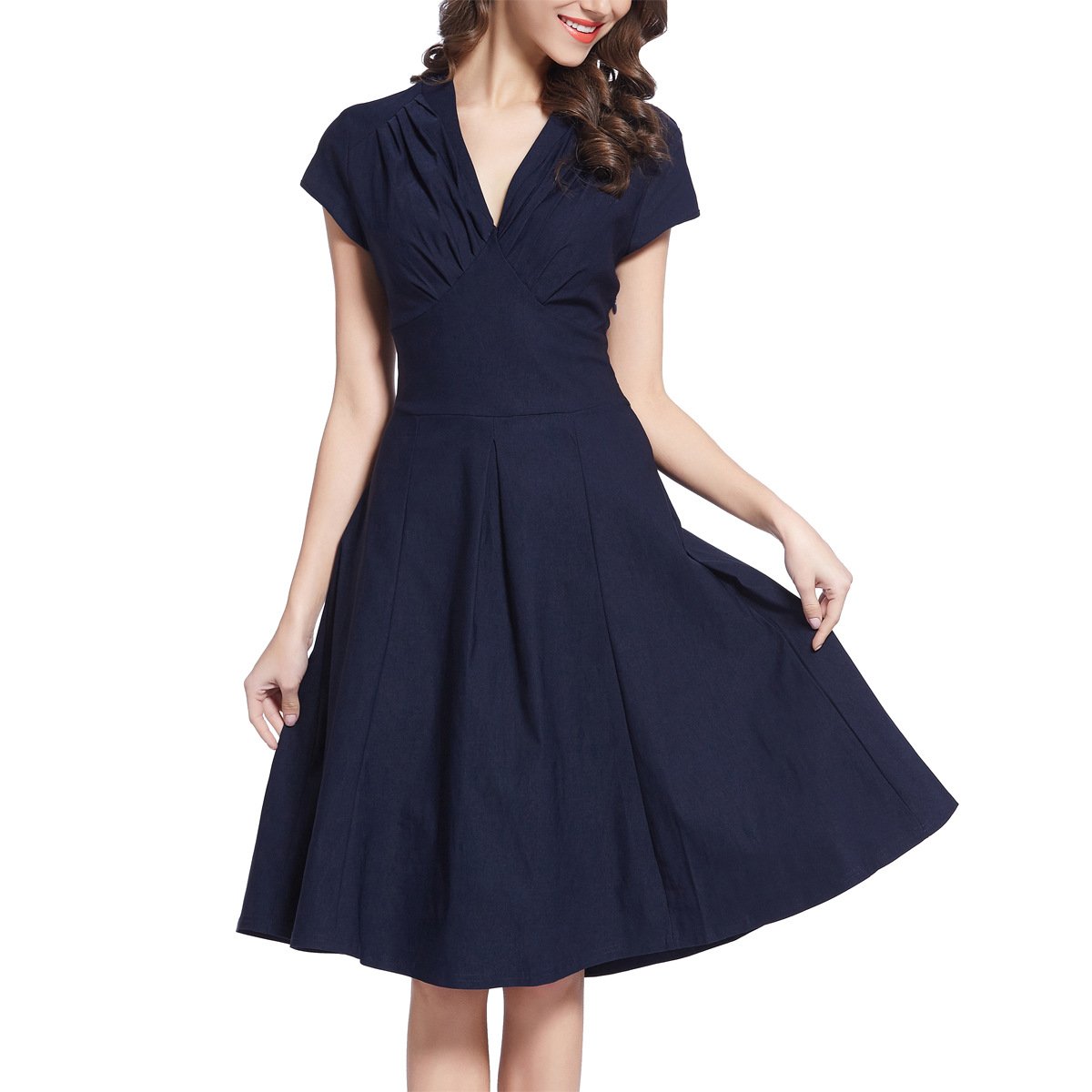 Fit &amp; Flare-Kleid mit plissiertem Mieder